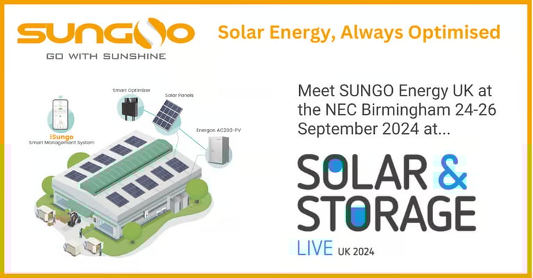 Meet SUNGO Energy at Solar & Storage Live UK 2024 at the NEC  Birmingham