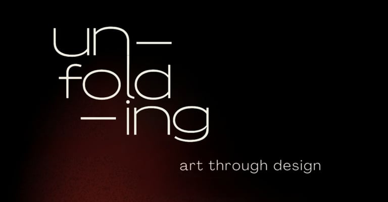 Banner representing Un-Fold-Ing's approach: "art through design"