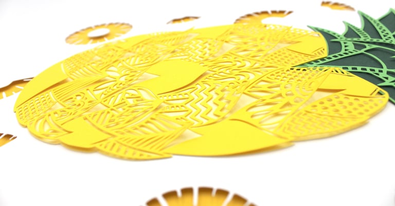 Pineapple paper art detail
