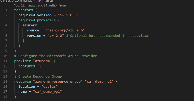 terraform code block