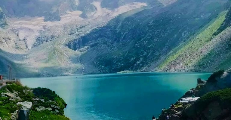 beautiful view of Lake saif ul malook with Himalayan mountains in background