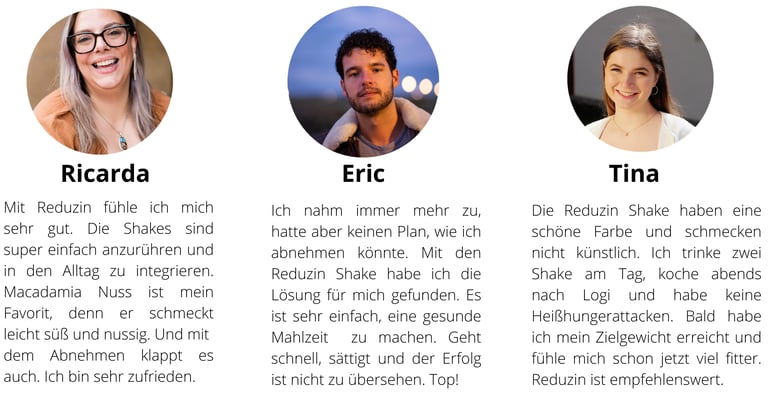 Reduzin erfahrungen positive meinungen von ricarda, eric und tina mit reduzin diaetshake
