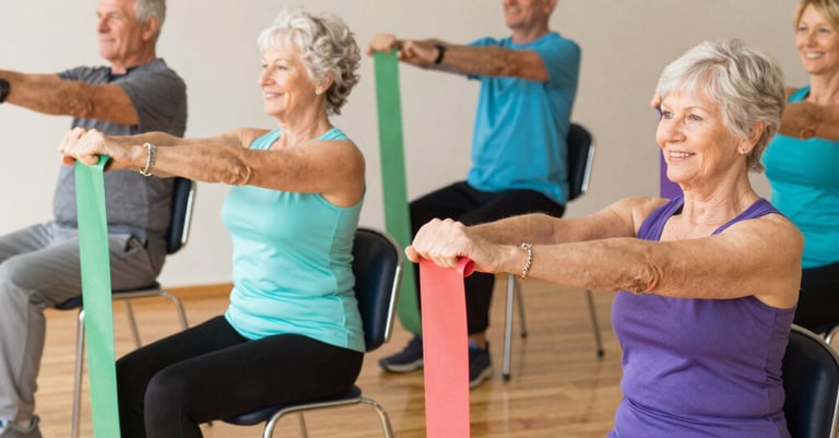 Three women doing bridge pose yoga