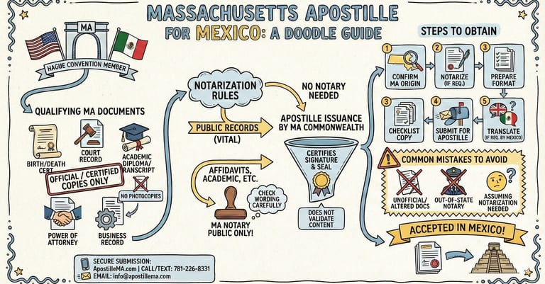 Apostille for Mexico from Massachusetts document authentication
