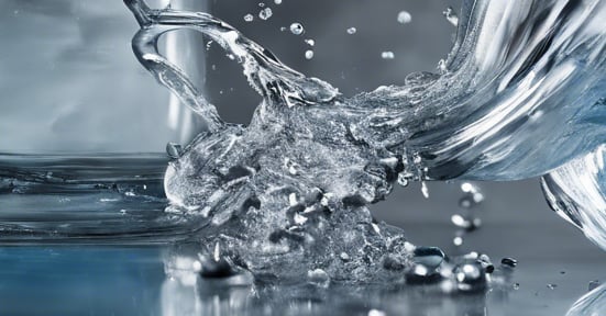 a bottle of water with a splash of water on the bottom