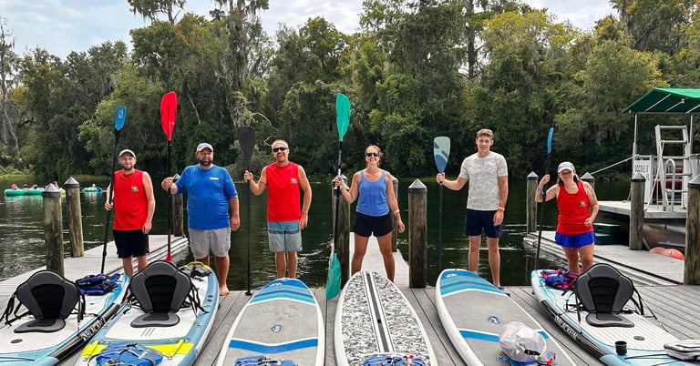 kayaking with sassy tour guides ready to launch