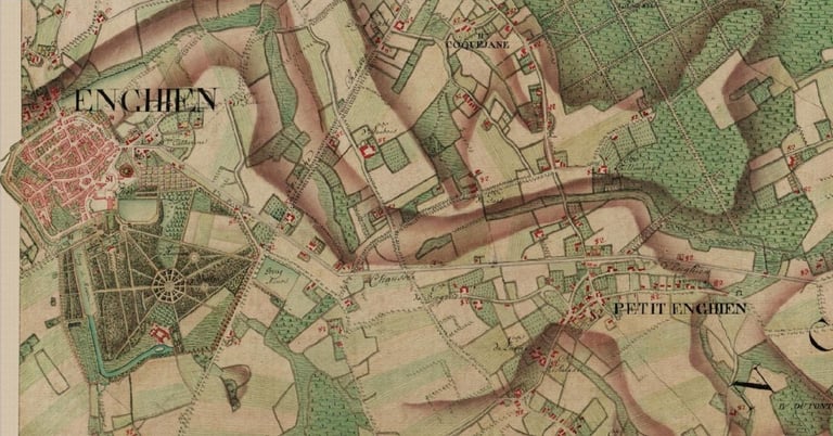 Ferraris map, 1775 - Enghien and Petit-Enghien