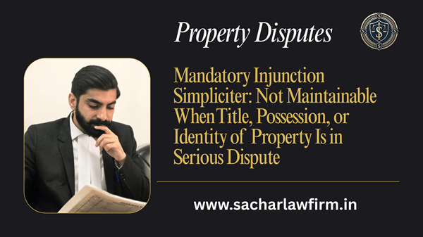 Mandatory Injunction Simpliciter: Not Maintainable When Title, Possession, or Identity of Property Is in Serious Dispute