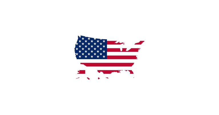 USA Flag Map.