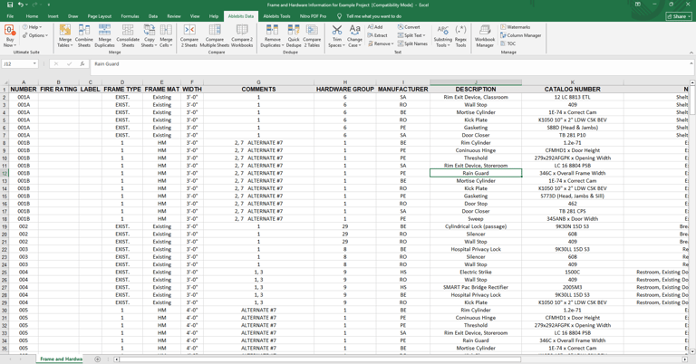 Frame and Hardware Information report from CPS in MS Excel.