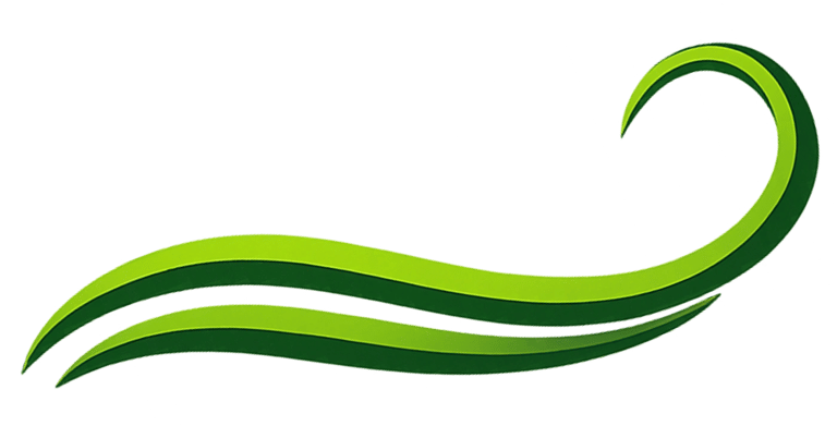 Green wave‑style ComeBeWell logo mark