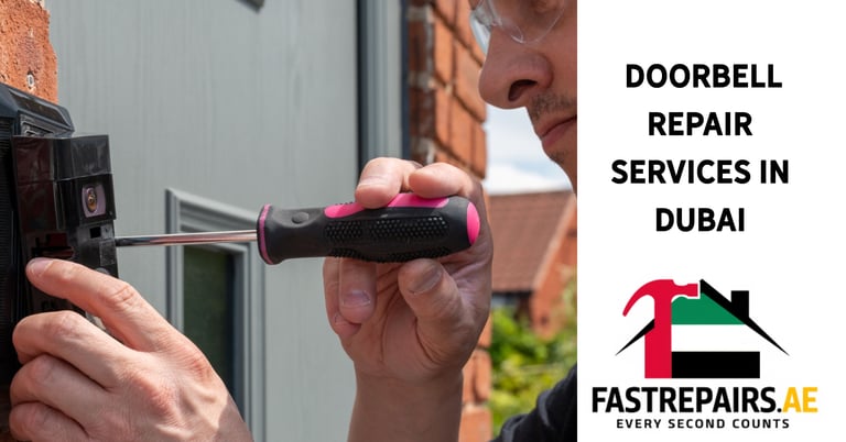 a man is fixing a door handle on a door