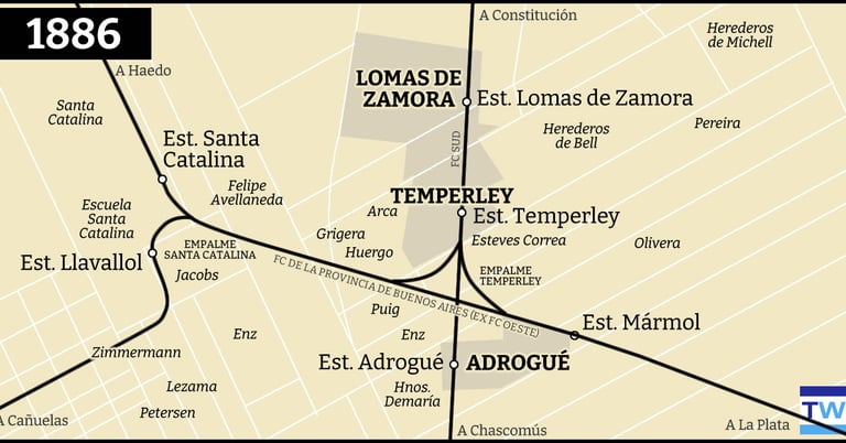Estación Temperley Llavallol Santa Catalina 1886