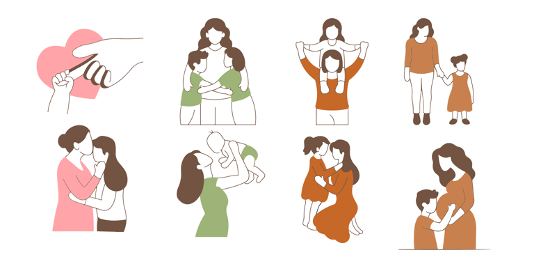 a woman holding a baby in her arms