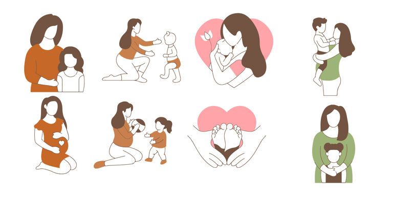 a woman holding a baby in her arms