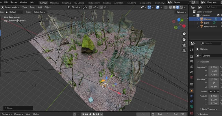 Un Menhir 3D préparé sous Blender