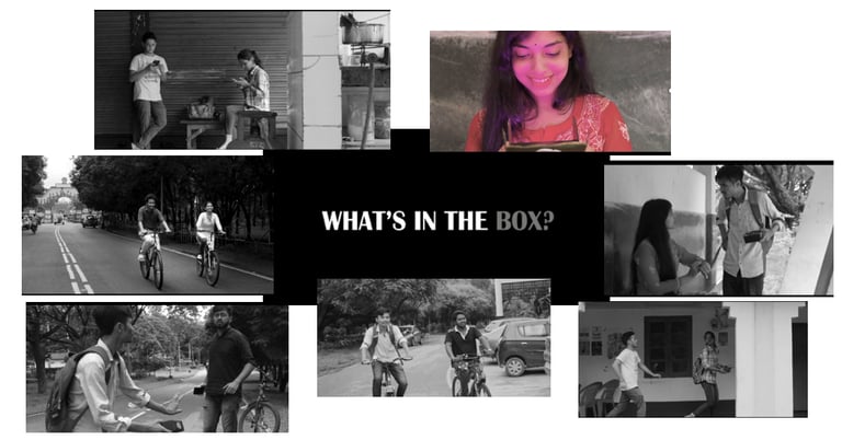 a collage of pictures of people on bicycles