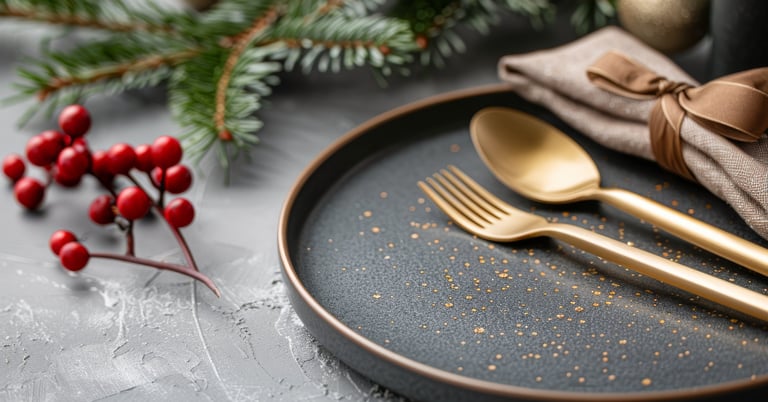 a plate with a fork and a fork on it