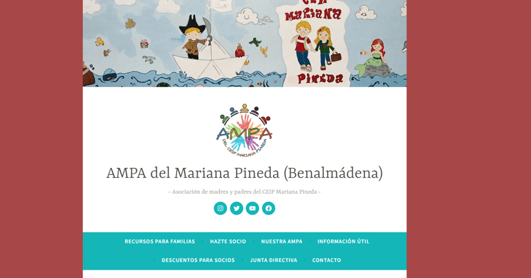 portada de la antigua web mariana pineda