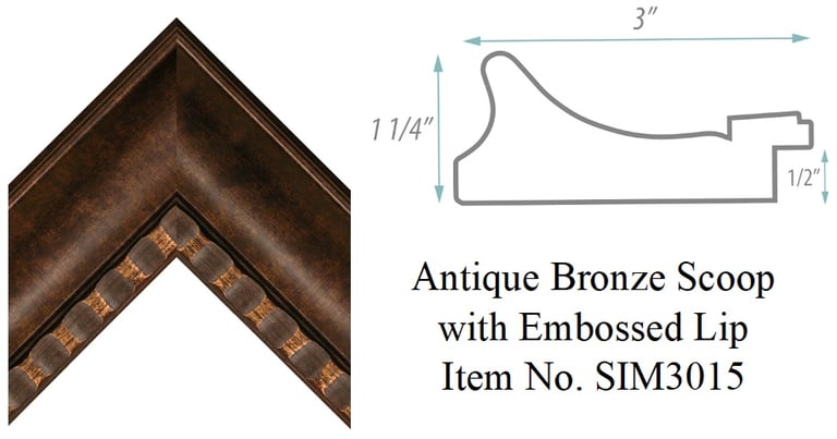 Antique Bronze Scoop with Embossed Lip Picture Frame Item No. SIM3015