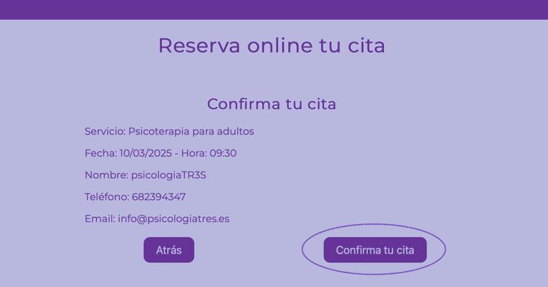 Paso 9. Confirmación de la cita