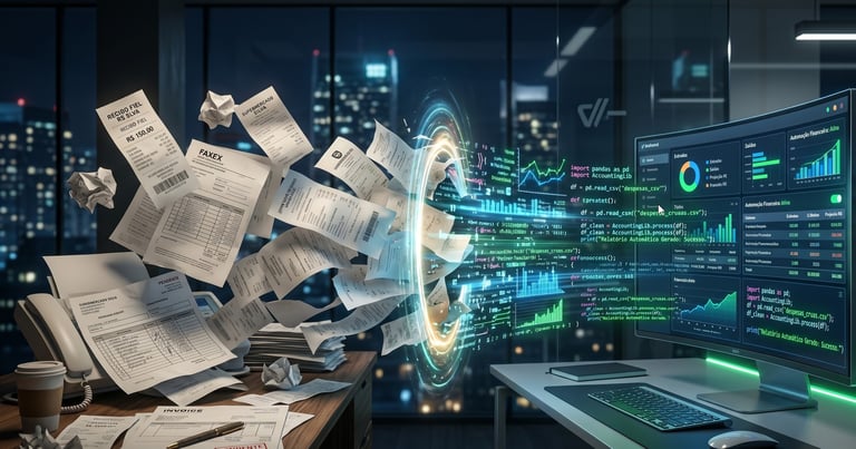 Transformação de recibos de papel e planilhas desorganizadas em dados estruturados com automação em Python e SQL.