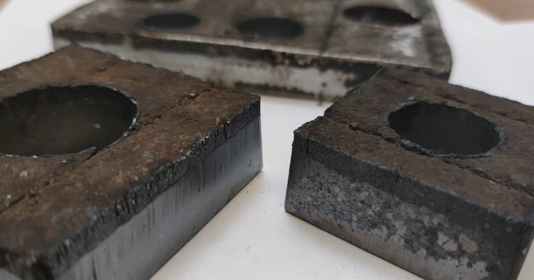 Elementy wypalone z blach napawanych MGB, wypałki 8+5