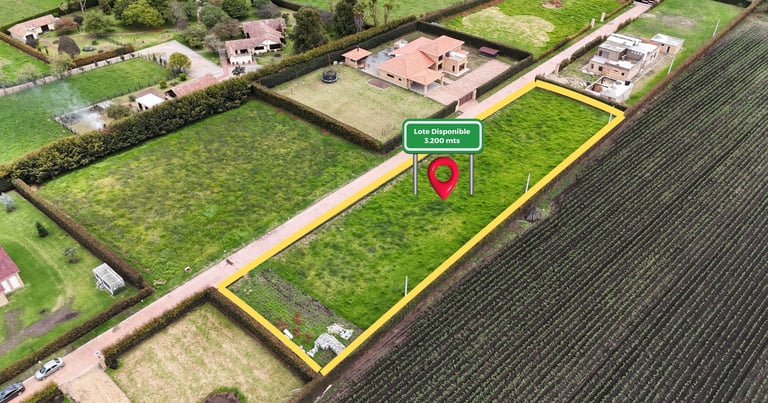vista aérea lote en venta conjunto Palo Verde en Tabio, Cundinamarca