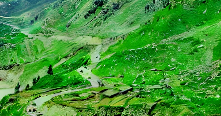 mountainous jeep track towards saiful malook lake with a view of a valley 