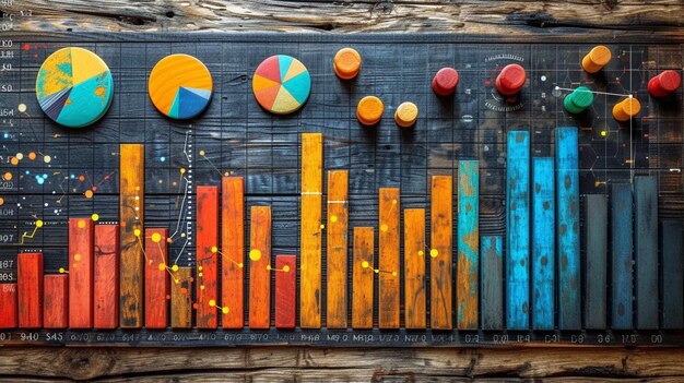 imagem mostra um gráfico de listas coloridas.