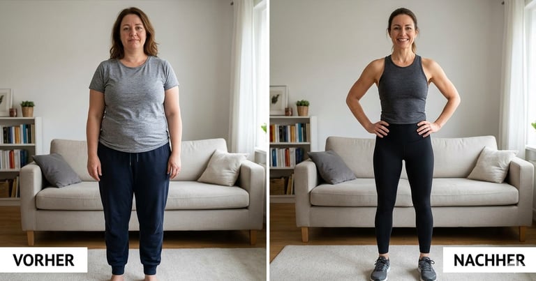 Gewichtsabnahme ab 40: Eine Frau zeigt ihre Transformation und neue Lebensfreude nach gesunder Ernäh