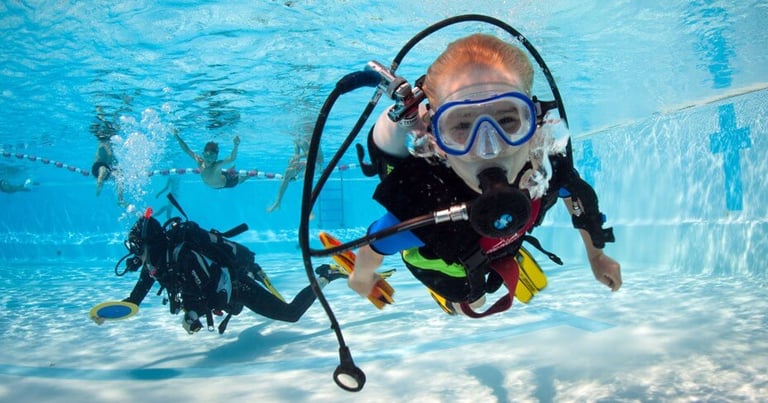 Bubblemaker child in the pool