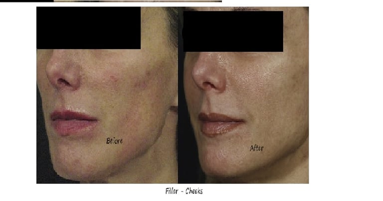 Before and after mid-face fillers in Bangalore. Cheeks gain contour and volume, smooth and natural.
