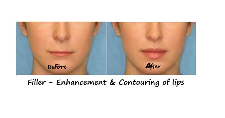 Before and after photos filler lips – increased volume, better contour and harmonious face.