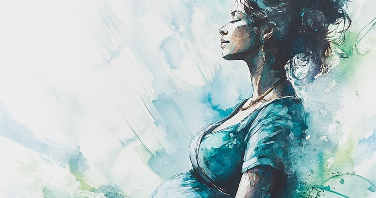 Hypnobirthing 4 week course graphic with calming colours and soft watercolour design
