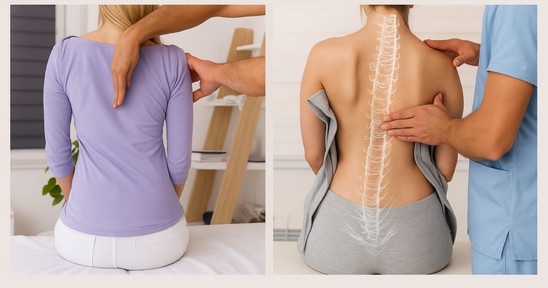 Bed posture while working at a desk leading to upper back pain.