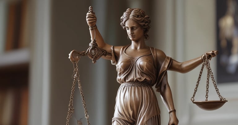 Close-up of legal documents and a pen on a wooden desk.