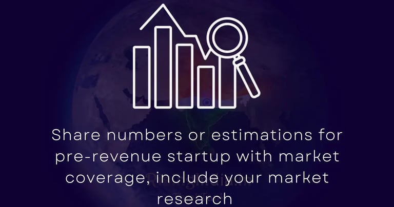 Revenue Metrix for Startup Pitch Deck for investors in India or globally 