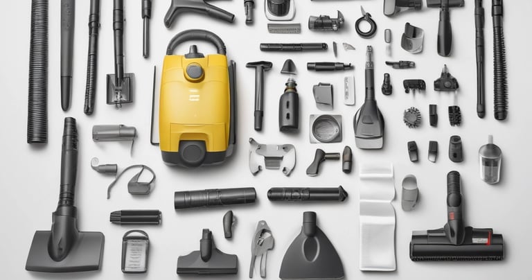 A variety of industrial cleaning equipment.