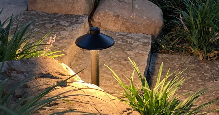 a light shines brightly lit up in the evening