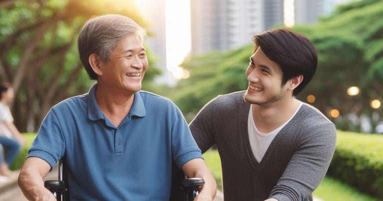 a man in a wheelchair is sitting on a bench Disability Insurance Quote TWC Financial