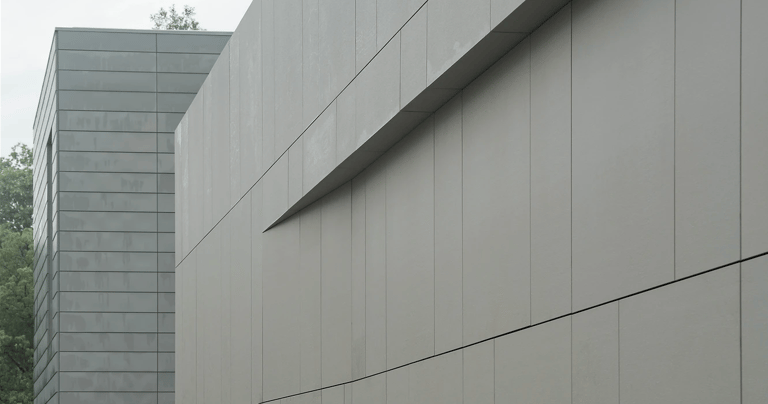 Sintered stone ventilated facade