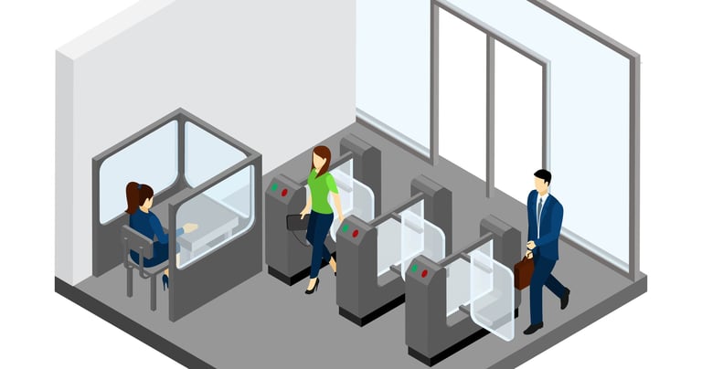a man and woman waiting in a waiting room
