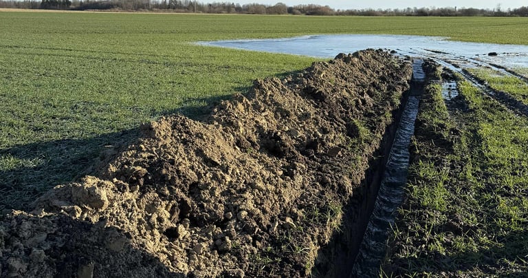 drenazo kasimas, drenazo irengimas, drenazas, transeja