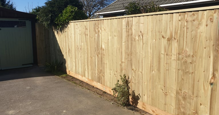 a close board featheredge fence in Bournemouth