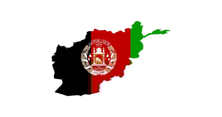 Afghanistan Flag Map.