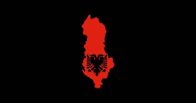 Albania Flag Map.