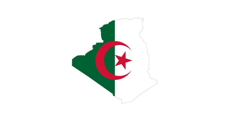 Algeria Flag Map.