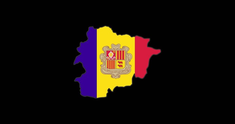 Andorra Flag Map.