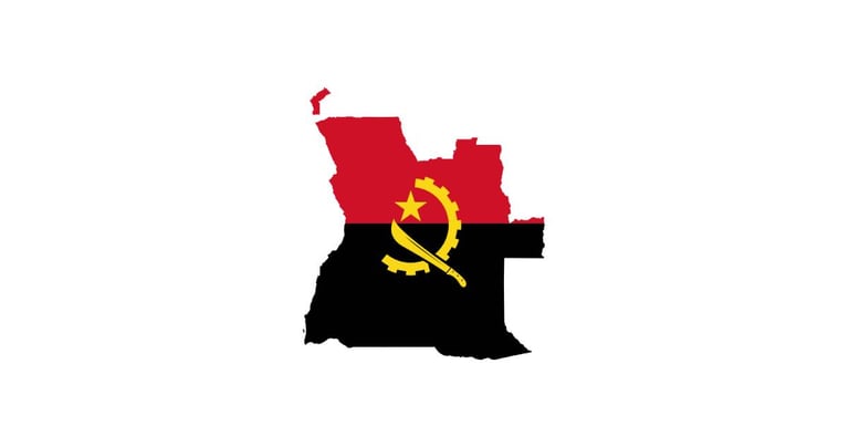 Angola Flag Map.